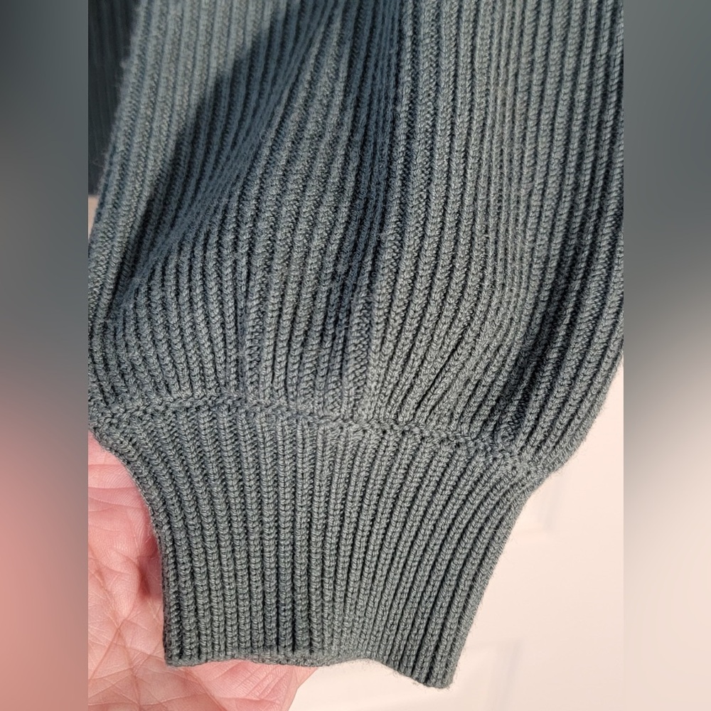 Lululemon Reversible Crossover Sweater•Knit Merino Wool•Medium Forest Green•Sz 4 - Picture 10 of 16
